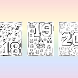 Numbers 1-20 Coloring Book, Digital Coloring Book, Printable Coloring ...