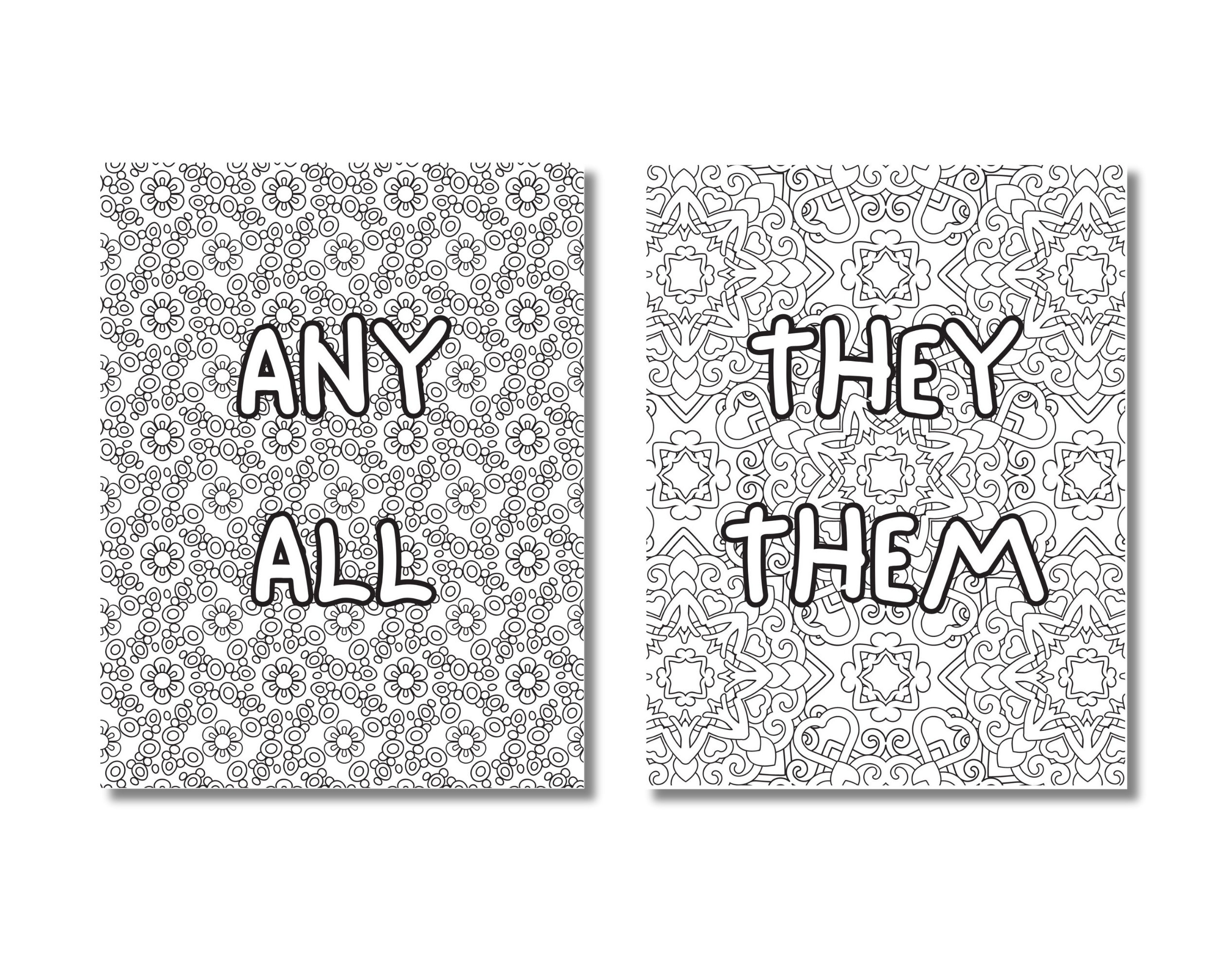 LGBTQ Coloring Pages, Pride Coloring Pages, Pronoun Coloring Pages