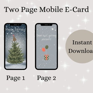 Kerstverjaardag E-Card, grappige decemberverjaardagskaart, Instant Download, digitale kaart, elektronische kaart, wenskaart, mobiele kaart