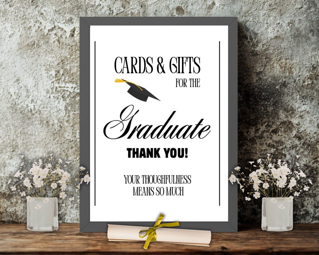 Graduation Card & Gift Table Sign, Graduation Party Decor, Instant ...