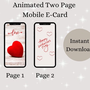Animierte E-Karte zum Valentinstag, Valentinstag, Karte, Sofort Download, Digitale Karte, Elektronische Karte, Grußkarte, Handy Grußkarte
