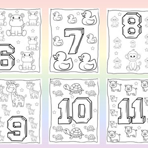 Numbers 1-20 Coloring Book, Digital Coloring Book, Printable Coloring ...