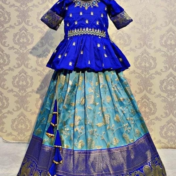 Kids Dress, Indian Kids Girl Dress, Lehenga for Kids Girls, Lehenga Choli, Ready to wear Chaniya Choli, Girl's Lehenga Choli, Pattu pavadai
