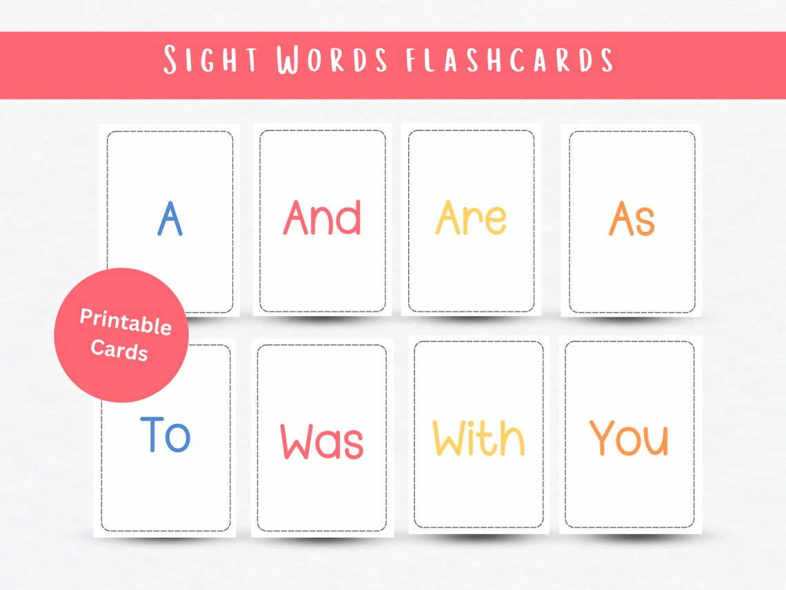 Sight Words Printable Flashcards Educational Flashcards Flashcards for ...