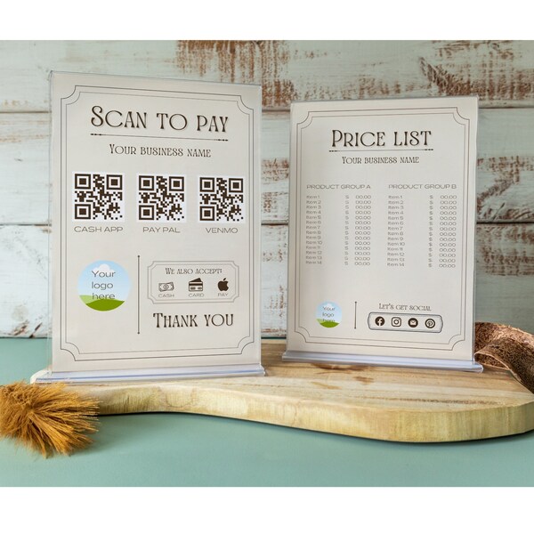 Vintage Qr Code Payment Sign Etsy