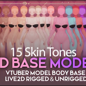 Live2d Vtuber Model Body Base | Full Rigged & PSD - Editable - Commercial Use