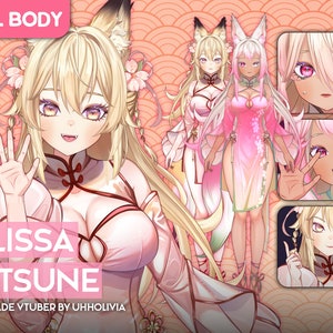 Alissa die Kistune Vtuber Vorgefertigtes Vtube Studio-Modell vollständig manipuliert Ganzkörper Bild 1