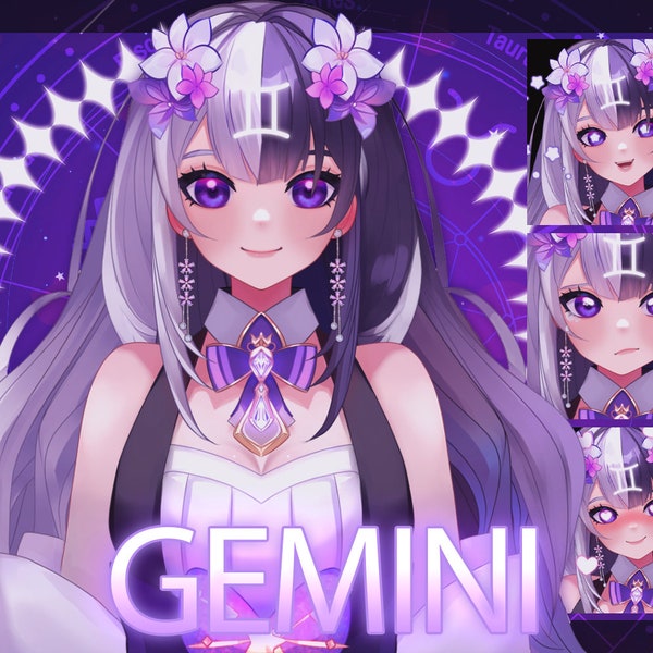 Live2d Vtuber Model for Commercial use! Gemini the Zodiac Vtuber (Ready to Use) - Half Body Vtuber Model