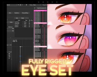 "Drag-N-Drop ""Rigged Eye"" Set, vollständig anpassbar für Live2d!" - Vtuber Model Eyes mit Full Physics (Version 1)