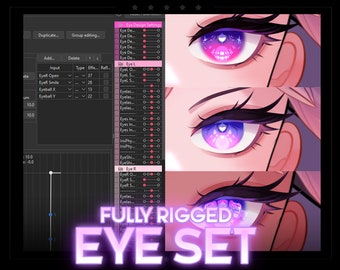"Drag-N-Drop ""Rigged Eye"" Set, vollständig anpassbar für Live2d!" - Vtuber Model Eyes mit Full Physics (Version 3)