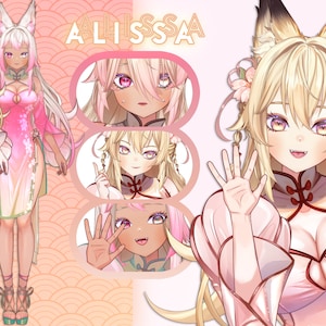 Alissa die Kistune Vtuber Vorgefertigtes Vtube Studio-Modell vollständig manipuliert Ganzkörper Bild 4