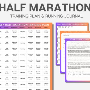 12 Week Half Marathon Training Plan and Running Journal - Achieve Your Race Day Goals with our ultimate Half marathon program