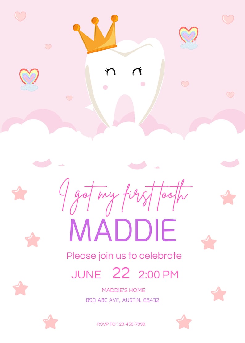 First Tooth Party Invitation