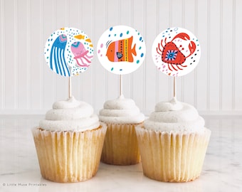 Sea Life Cupcake Toppers: Under The Sea Birthday (Digital Download)