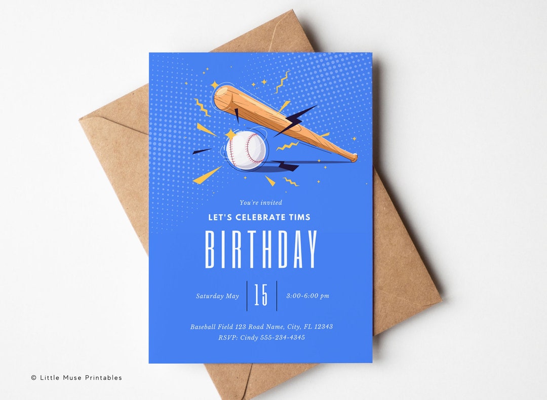 Baseball Birthday Invitation for Canva, Baseball Invitation, MVP Party