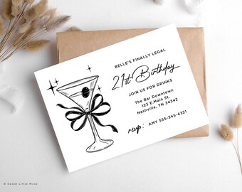 21st Birthday Cocktail Invitation Template: Funny Printable E-vite (Canva)