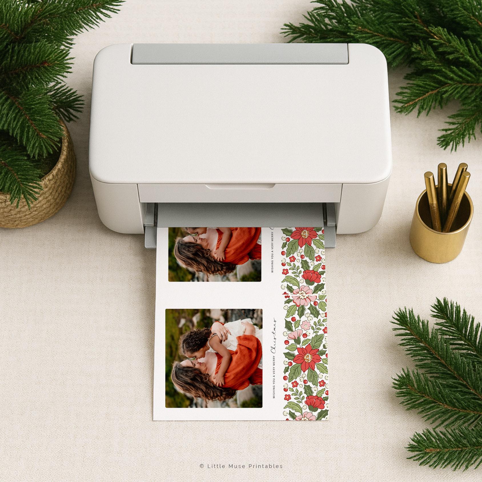 Family Christmas Card Template: Editable Canva Photo Card 5x7 (digital ...
