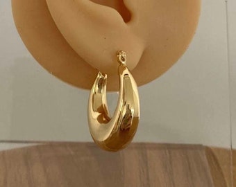 Chunky Gold Hoop Earrings, Thick Gold Hoop Earrings, Thick Gold Hoops, Minimalist Gold Hoop Earrings, Cute Gold Hoop Earrings