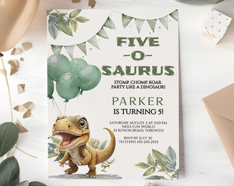 Fourth Birthday Invitation Dino theme, Dino Four Birthday Invite, First Birthday Invitation Boy Dino, 4th Birthday Dino Invitation TR
