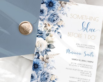 Something Blue Before I Do Invitation, Something Blue Crew Invitation, bridal Shower Invite, template, something in blue, shower invites