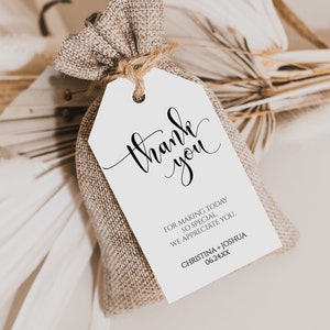 Thank you tags for coming to wedding, minimal wedding favor tags, Minimalist tag, Baby Shower, Editable Tags, Editable Thank You Tag MN