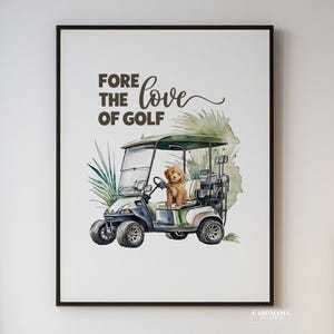 Goldendoodle Golf Nursery Wall Art, Baby boy room decor, kids room prints, golf theme nursery decor nursery art golf theme, Boy Nursery Wall