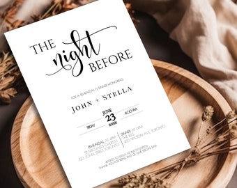 The Night Before Invite Template | The Night Before Rehearsal Dinner Invitation | Rehearsal Dinner invitation whimsical | CM107 MN