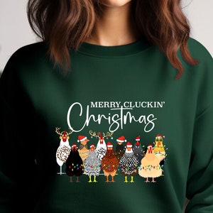 Cute Christmas Chickens Shirt, Merry Chickmas Shirt, Chicken Christmas Sweat Shirts, Chicken Sweatshirt Christmas, Funny shirt CH
