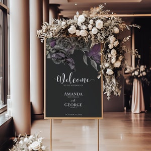 Black wedding gothic welcome sign, Halloween Wedding Welcome Sign Template, Til Death Do Us Part Welcome Sign, Reception, Gothic Wedding HW