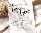 Love Tacos Rehearsal Invite, Editable Dinner Template, Digital Printable Card for Wedding Celebration, love and tacos rehearsal dinner LT