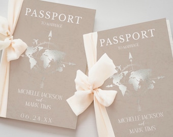 passport wedding invitation with qr code, Plane Ticket Wedding Invitation Digital, Passport Wedding Invitation Suite Electronic, Printable