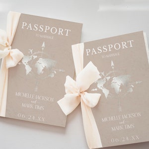 Passport Wedding Invitation Suite Electronic, Cruise Wedding Passport Invitations, Passport Wedding Invitation Set, faux Gold Foil Printable
