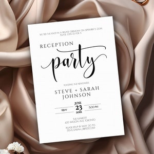 Wedding Reception Only Invitations | Printable Elopement after party invite | Reception Party Invitation, after party invitation MN