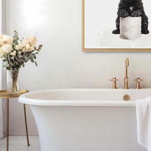 Black Golden doodle Bathroom Wall art, Golden Doodle Bathroom Wall Art, Black Labradoodle Bathroom Print, Funny dog decor print bathroom