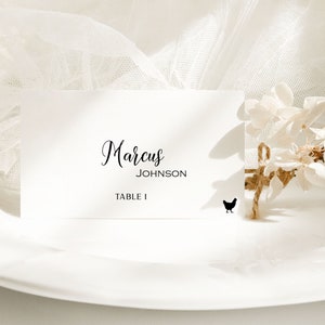 Wedding place cards with Meal Choice Icons, Editable Wedding Name Cards, Printable Table Settings, DIY Download, Customizable Wedding Name