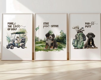Golf Nursery Wall Art For Boys Room, Toddler Golf Prints, Baby Boy Nursery Decor, Golf Themed Wall Art