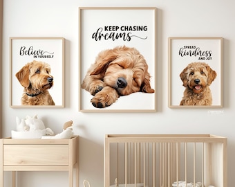 Nursery Wall Art Goldendoodle, goldendoodle nursery decor, Cute Dog Art for Baby Room, Printable Nursery Decor, Puppy Wall Art, prints for