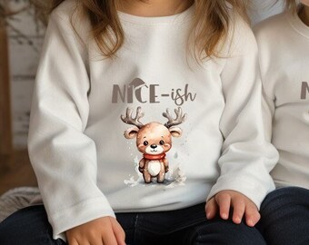 Dear Santa I Really Tried Shirt, Kids Nice-ish T-Shirts Christmas | Top Christmas Gifts | Toddler Christmas Traditions | Christmas Tees CH