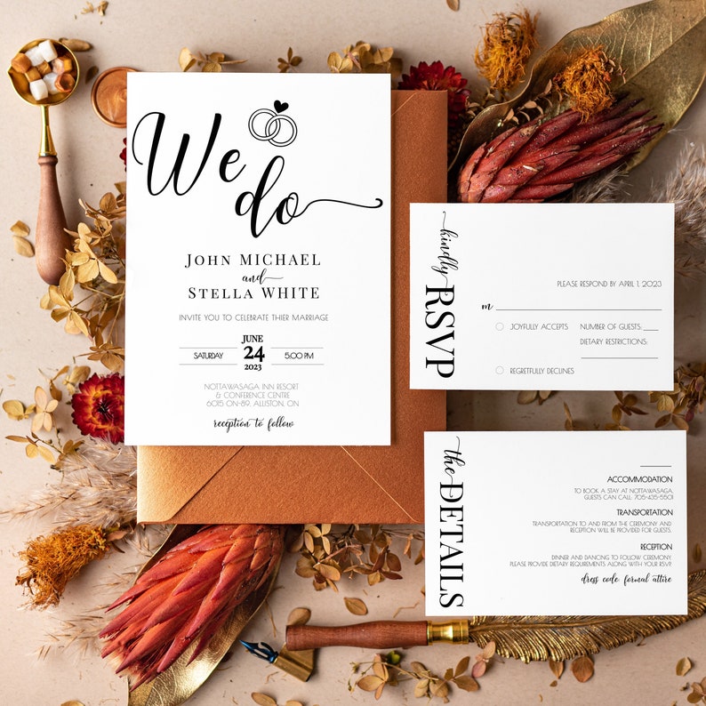 Do Wedding Invitations Have Pictures Wedding Invitation Bundle We Do Wedding Invitation Set Editable Modern