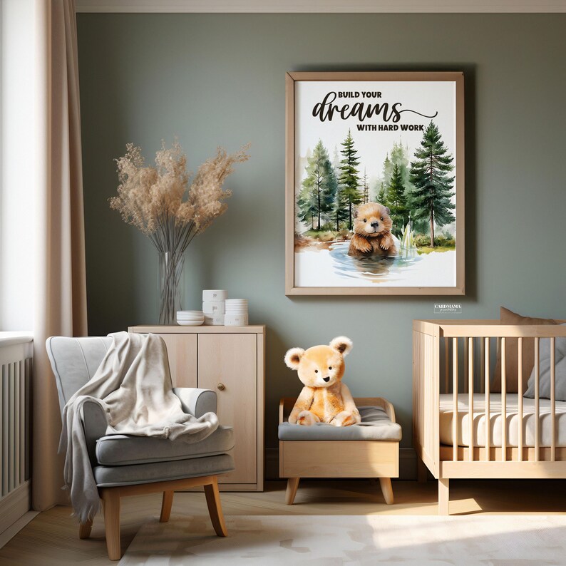 Baby Woodland Animal Wall Art, Woodland Animal Prints Boy Nursery Wall