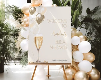 Pearls and Prosecco Welcome Sign, Wedding Shower Welcome Sign Prosecco, Pearls Prosecco Bridal Shower welcome sign bridal shower welcome PEP