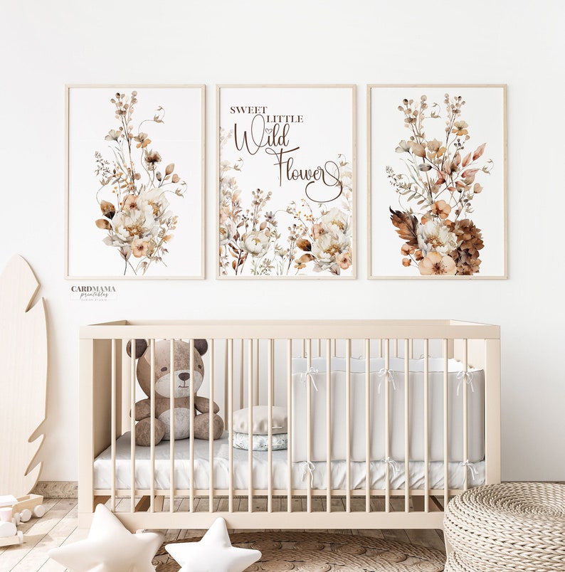 Wild Flower Baby Girl Nursery, Boho Botanical Prints, Girl Nursery ...