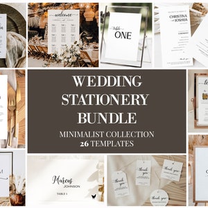 Minimalist Wedding Reception Bundle Template, Wedding Signs Template Bundle, Wedding Signs Bundle Minimalist, Wedding Bundle MN