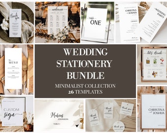 Minimalist Wedding Reception Bundle Template, Wedding Signs Template Bundle, Wedding Signs Bundle Minimalist, Wedding Bundle MN