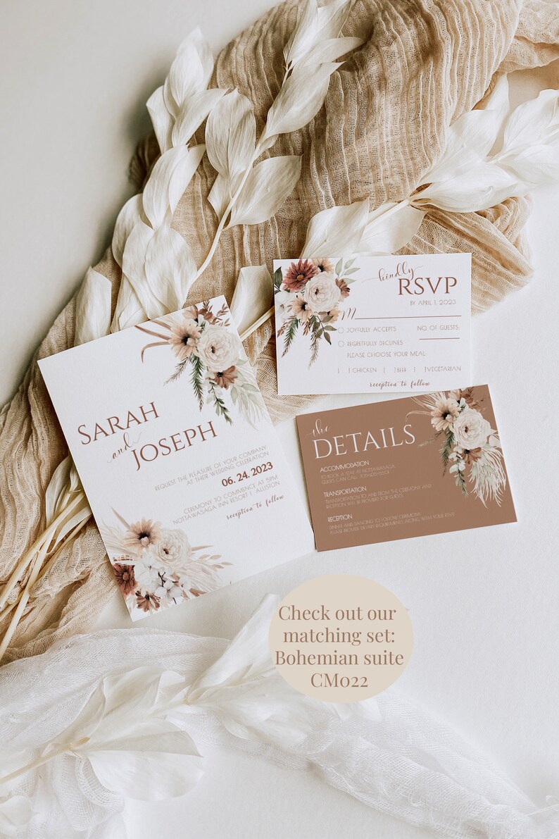 Boho Wedding Program | Editable Template | Printable Order of Service ...