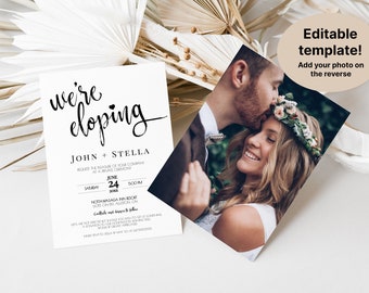 We are eloping invitations | Reception Invitation | Minimal Elegant Wedding invitation with pic | We eloped invitation | intimate wedding MN