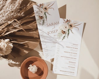 Boho Hochzeitsprogramm | Bearbeitbare Vorlage | Druckbare Bestellung | Boho Hochzeitsprogramm | Bearbeitbares Hochzeitsprogramm | Druckbares BH