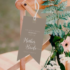 Name Tags Wedding Chairs, Reserved seat tag wedding, personalized ceremony tags, custom seating signs, elegant chair tags NT