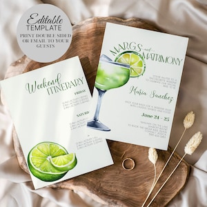 Margs And Matrimony Bridal Shower Invitation, Margs And Matrimony Shower Invite, Margs And Matrimony Itinerary, Margs And Matrimony Schedule