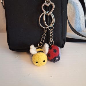 Key chain bee and lady bug